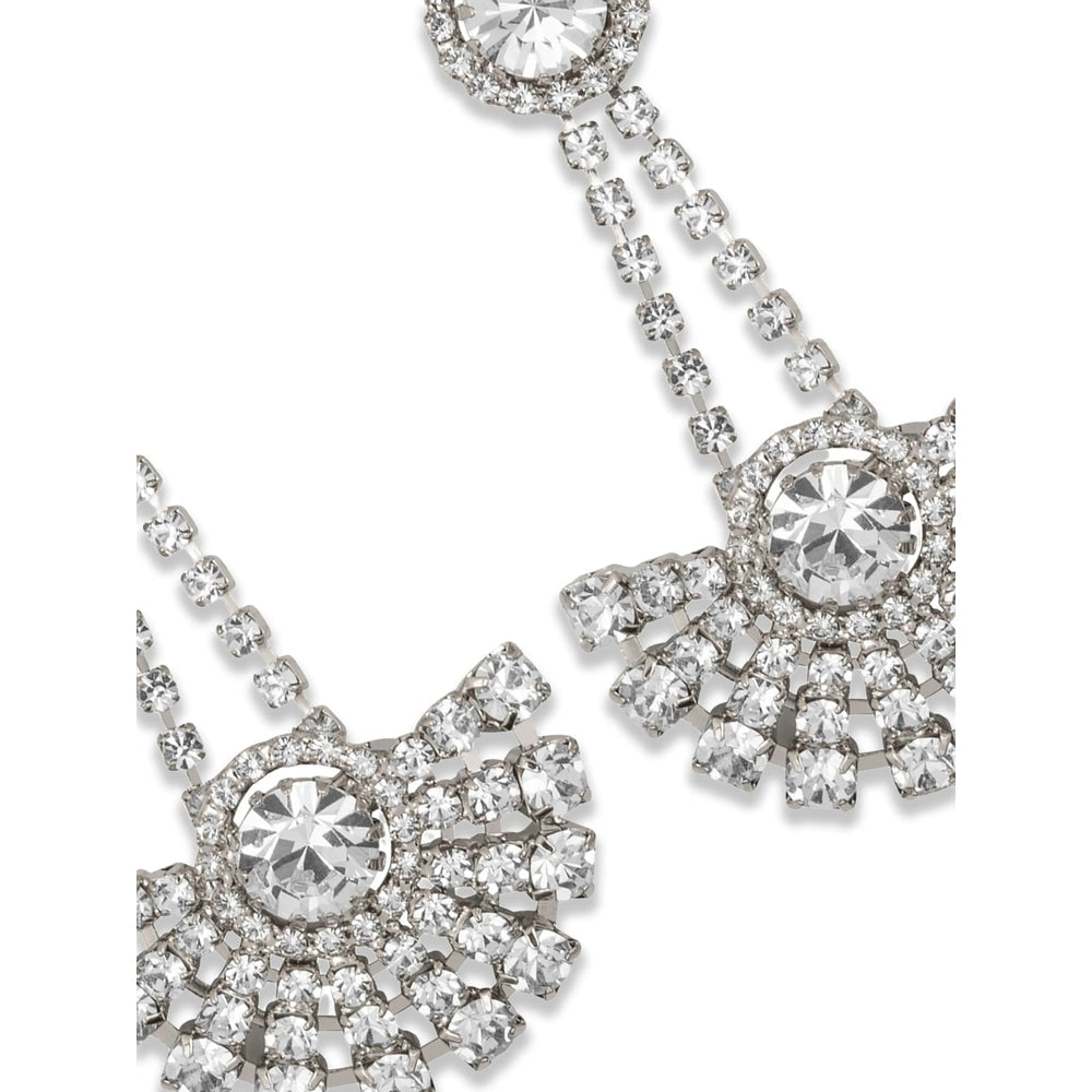 Rhodium Crystal Drop Earrings