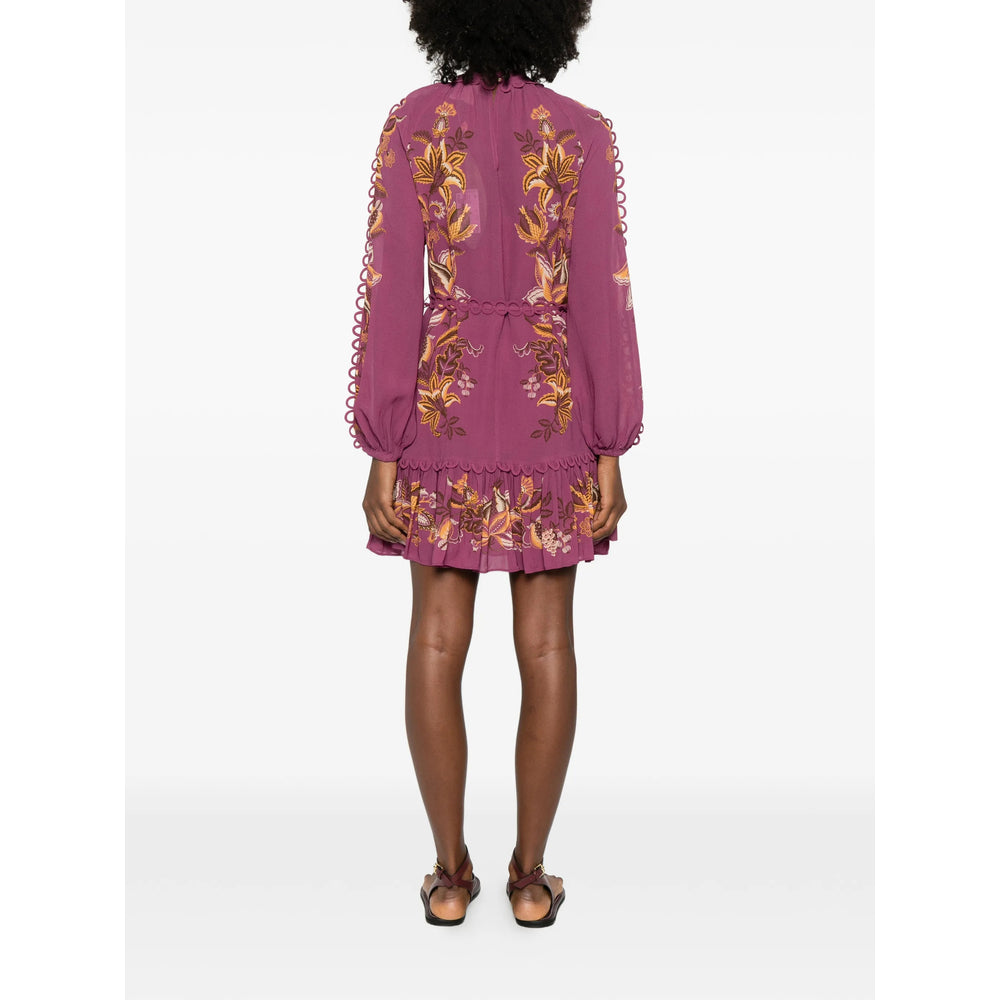 Ruffled Floral Self-tie Blouse