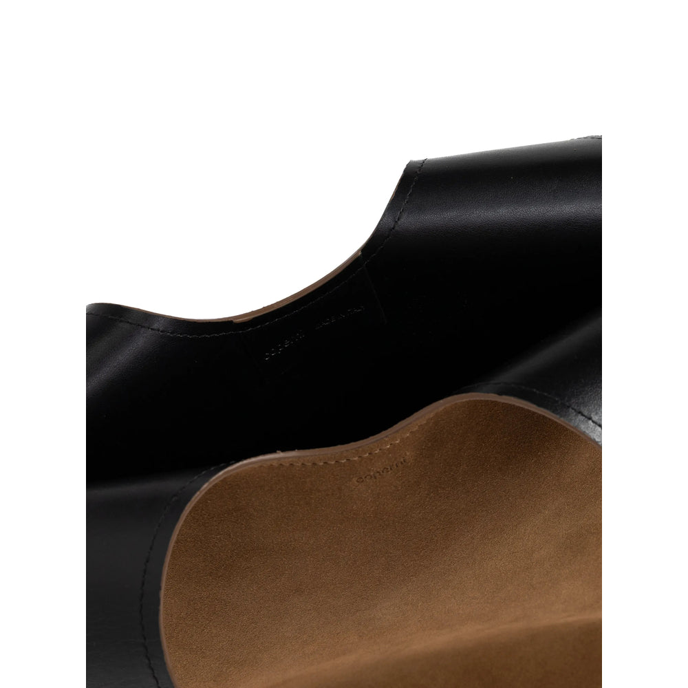 Brown Calf Leather Top-handle Clutch