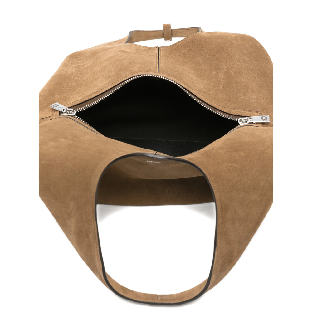 Calf Suede Top Handle Tote Bag