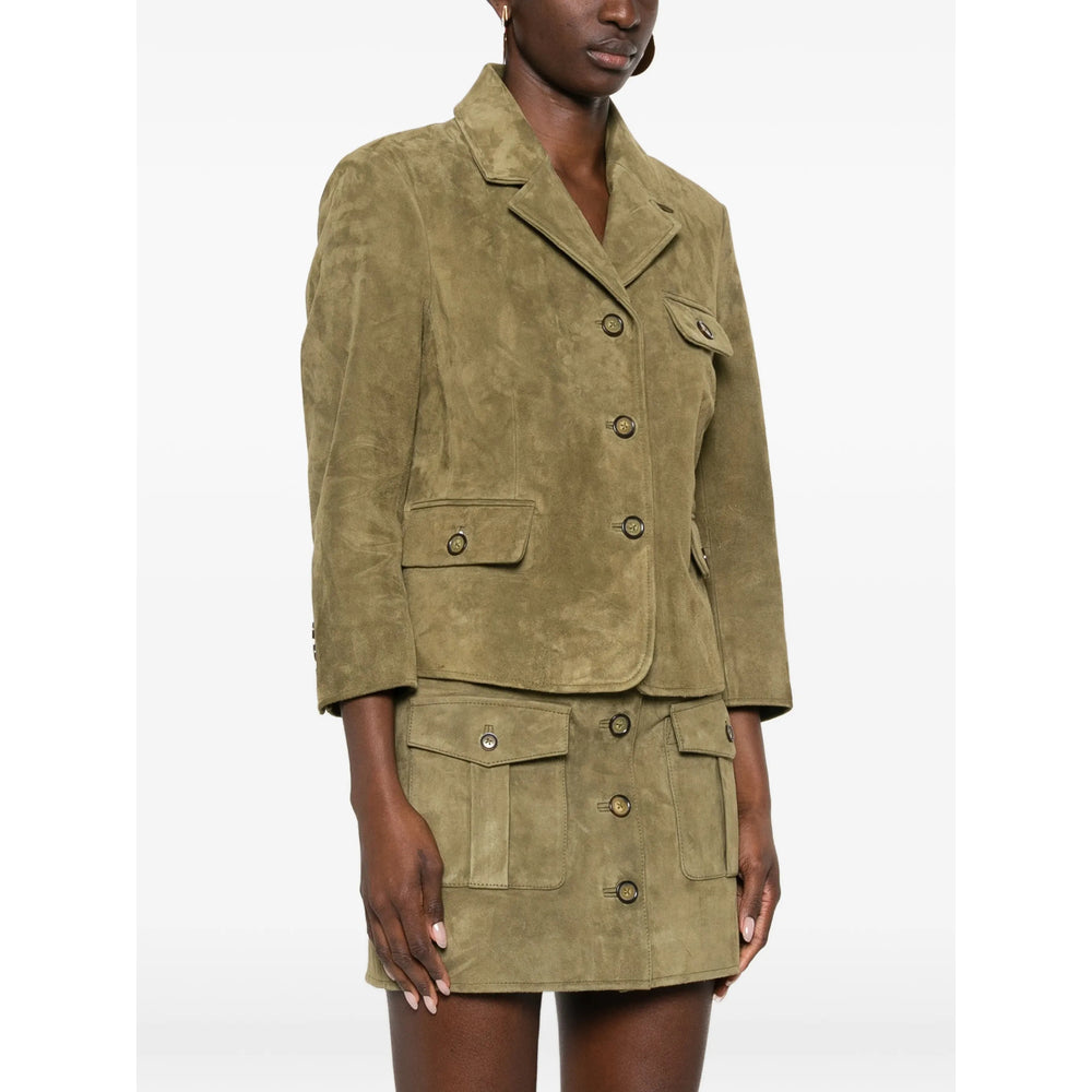 Goat Suede Button Jacket