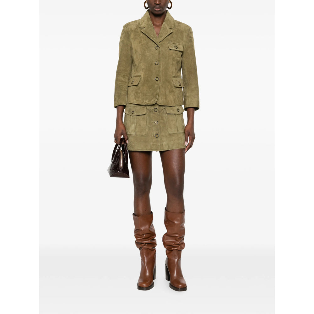 Goat Suede Button Jacket