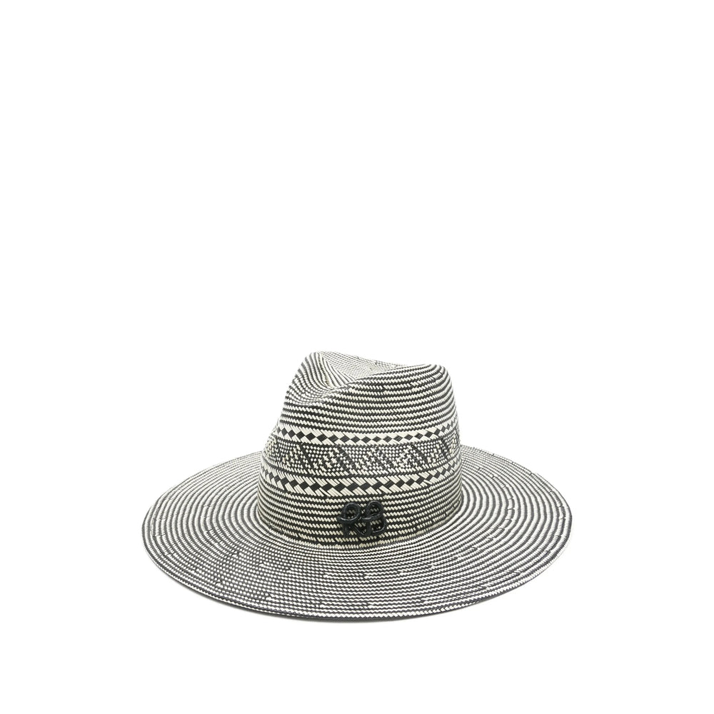 White Black Pattern Sun Hat