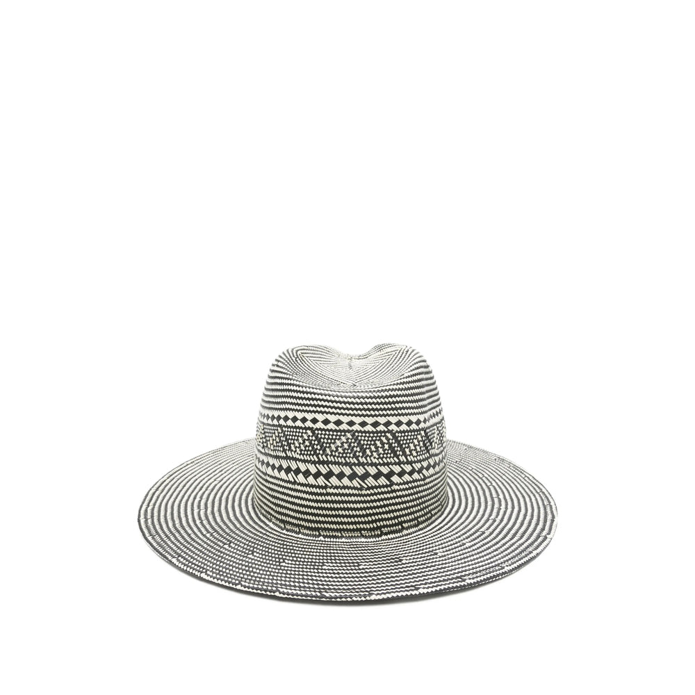 White Black Pattern Sun Hat