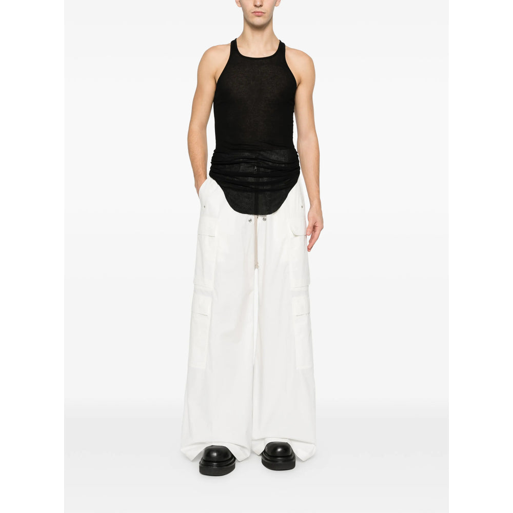 White Streamlined Drawstring Pant
