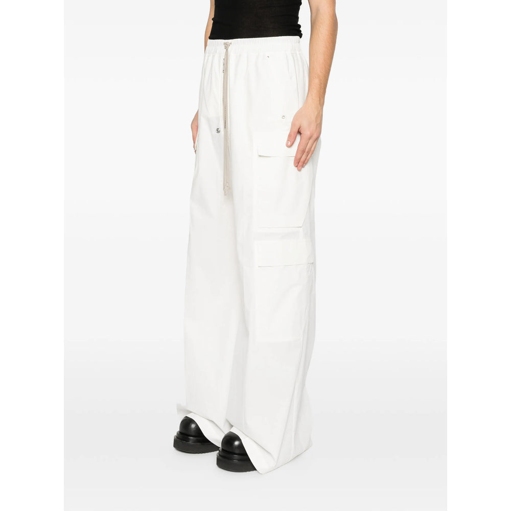 White Streamlined Drawstring Pant