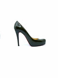 PRADA Size 8 Black Patent Leather Solid Wedge