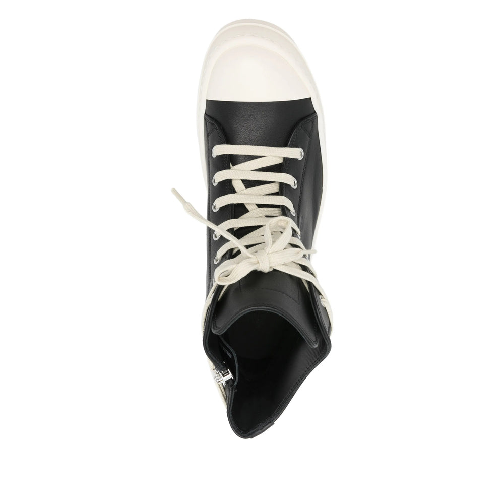 Black Calf Leather High-top Boot