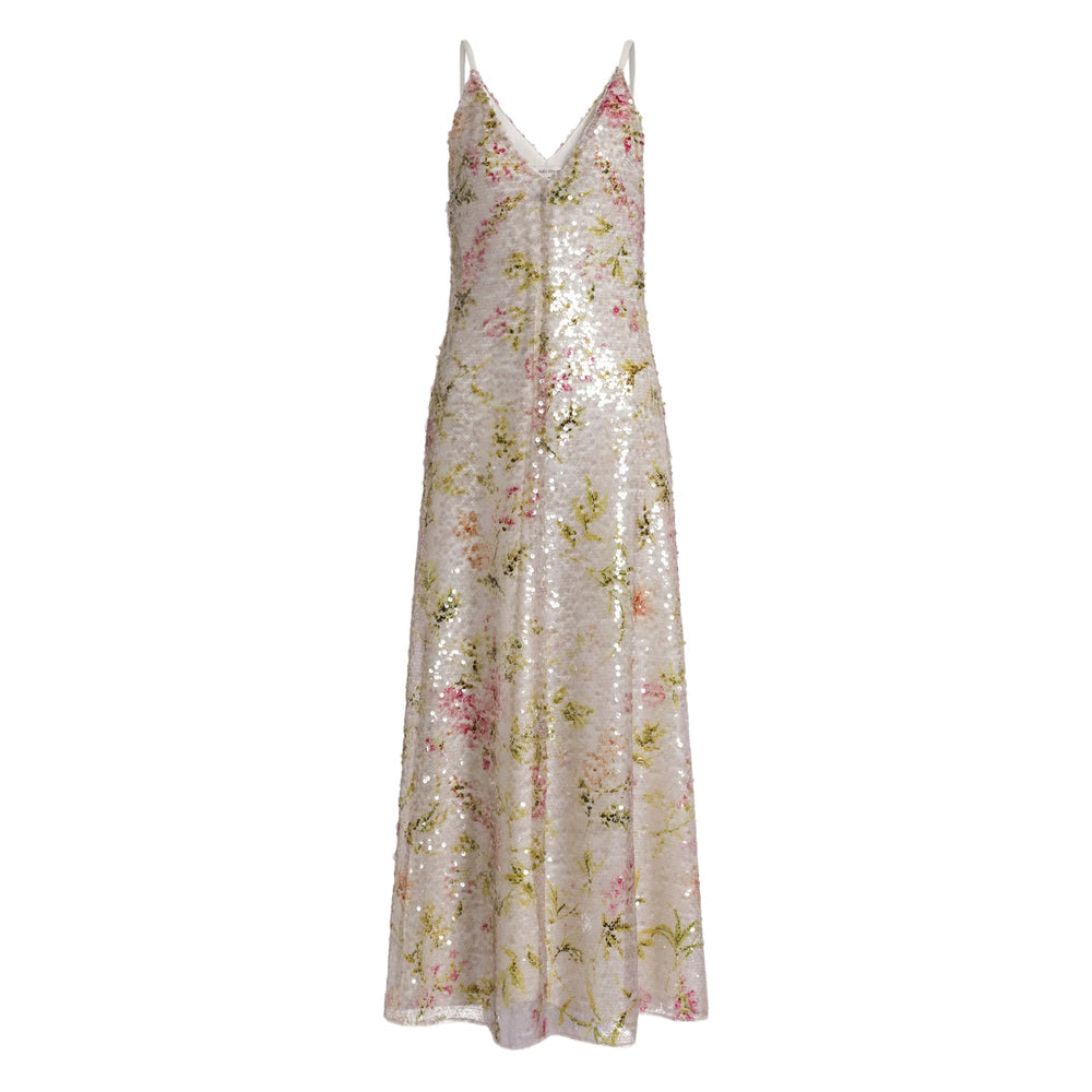 Ivory Floral Sequin V-neck