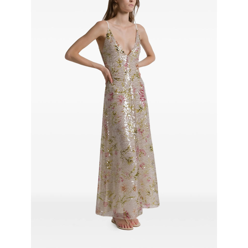 Ivory Floral Sequin V-neck