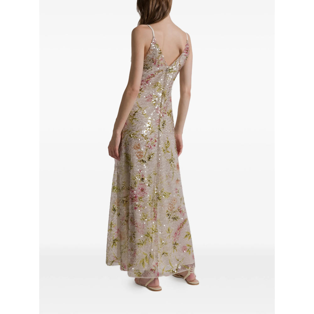 Ivory Floral Sequin V-neck