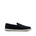 Navy Blue Suede Mocassins