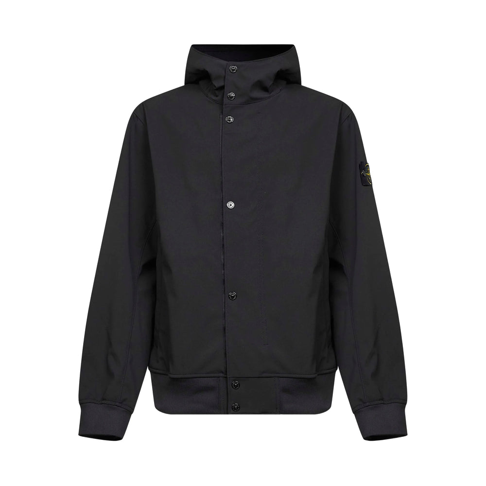 Classic Fit Button Jacket With Rib Cuffs
