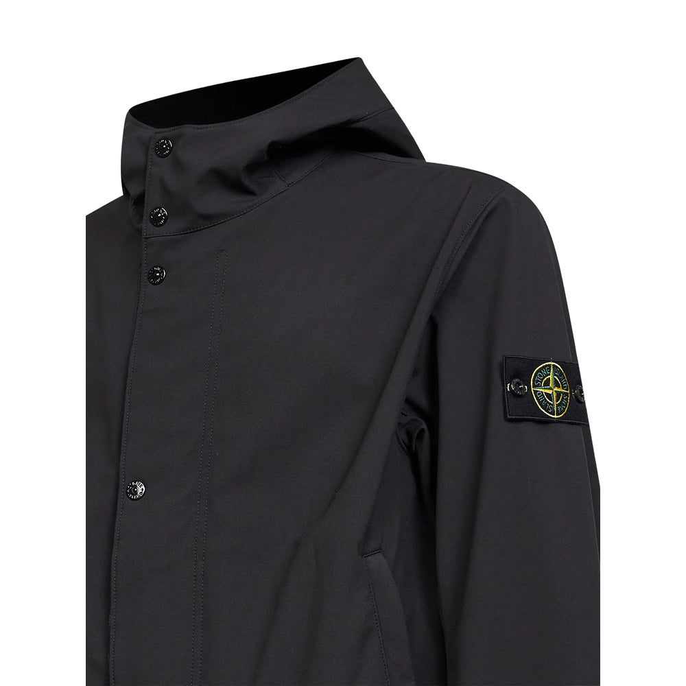 Classic Fit Button Jacket With Rib Cuffs