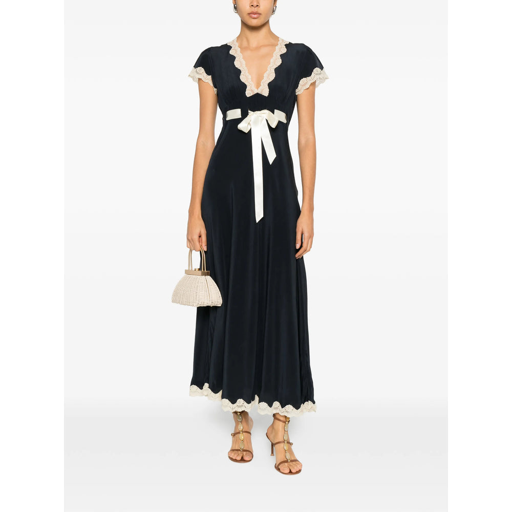 Silk Lace Tie Front Top