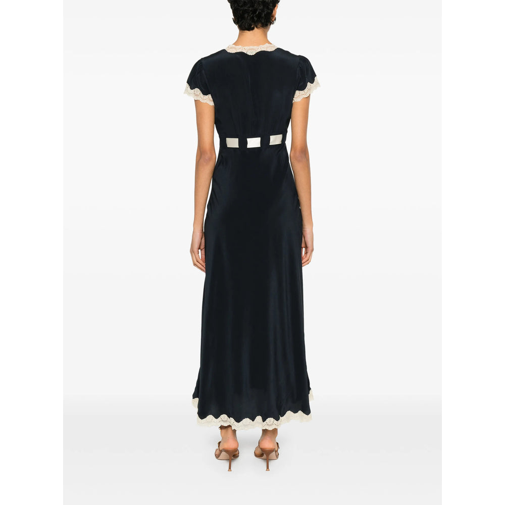 Silk Lace Tie Front Top