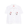 Crisp White Cotton Shirt With Embroidered Pockets