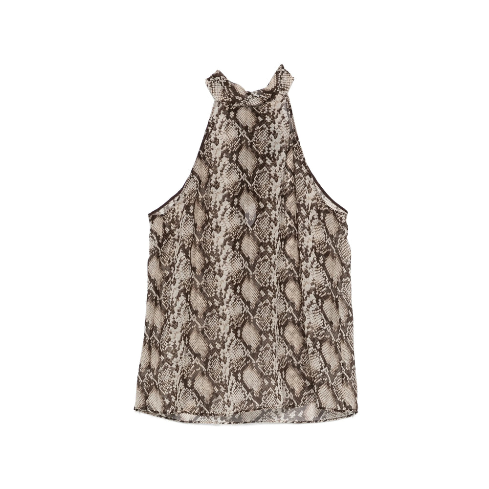 Brown Snake Silk Halter
