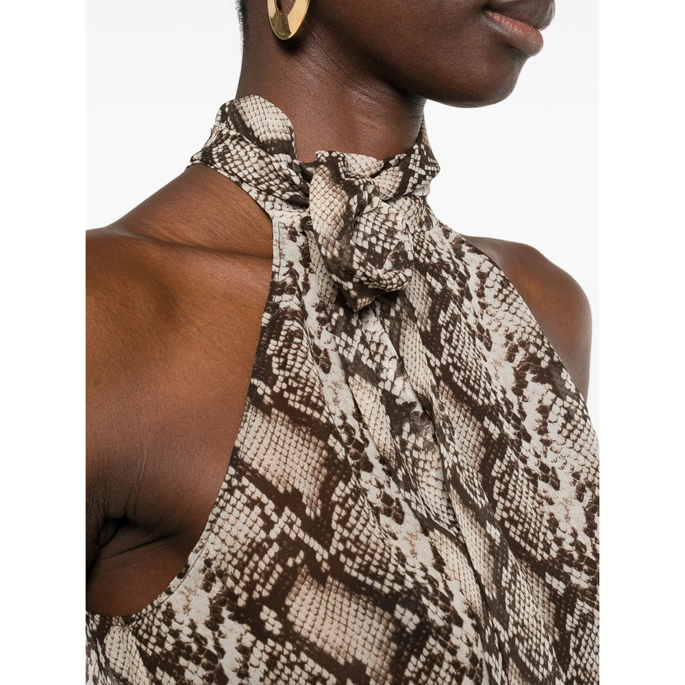 Brown Snake Silk Halter