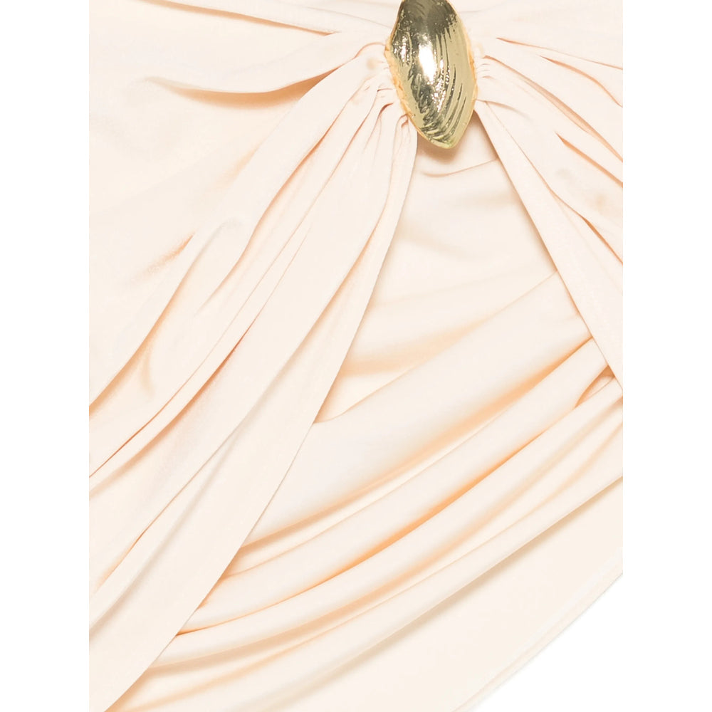Beige Polyamide Drape Top