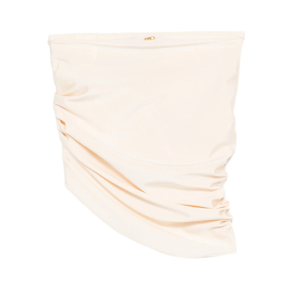 Beige Polyamide Drape Top