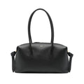 Black Calf Leather Top Handle Satchel
