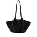 Black Suede Expandable Satchel