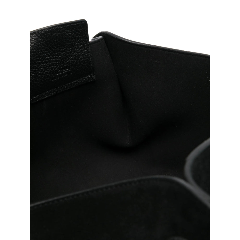 Black Suede Expandable Satchel