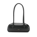 Black Calf Leather Top Handle Bag