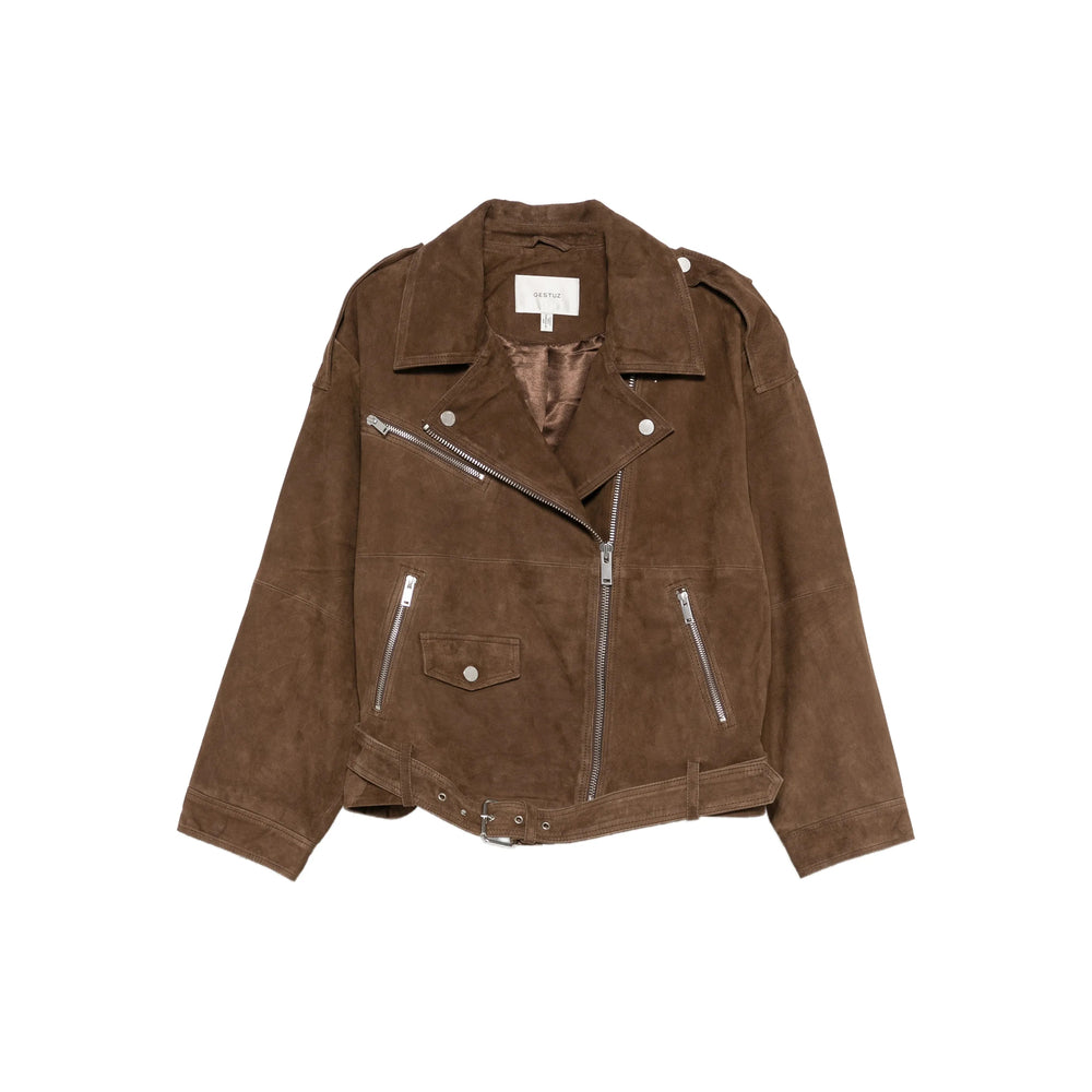 Suede Coat With Belted Waist