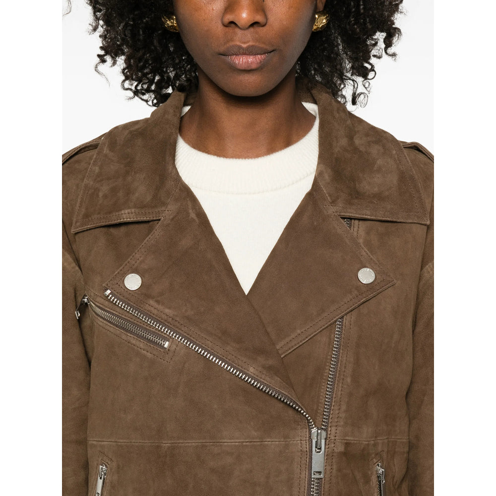 Suede Coat With Belted Waist
