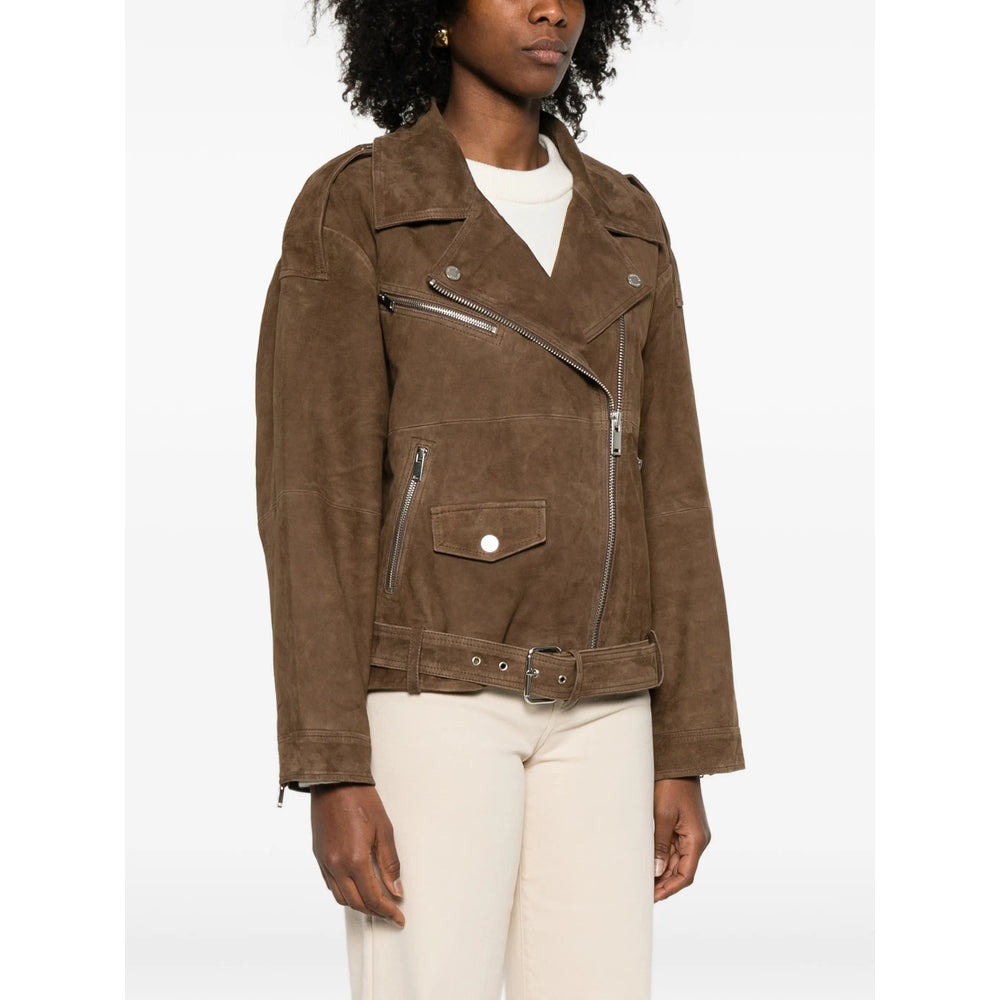 Suede Coat With Belted Waist
