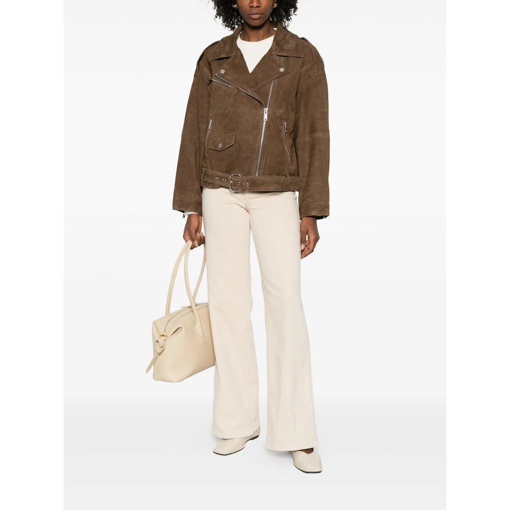 Suede Coat With Belted Waist