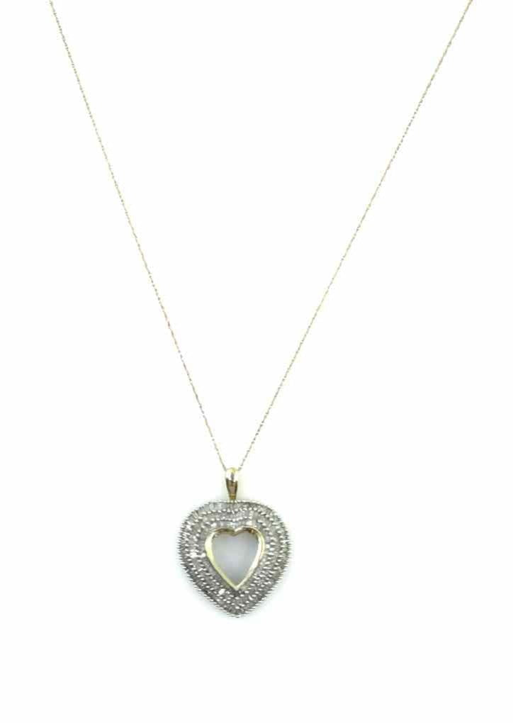 Diamond Heart Pendant 10k Necklace