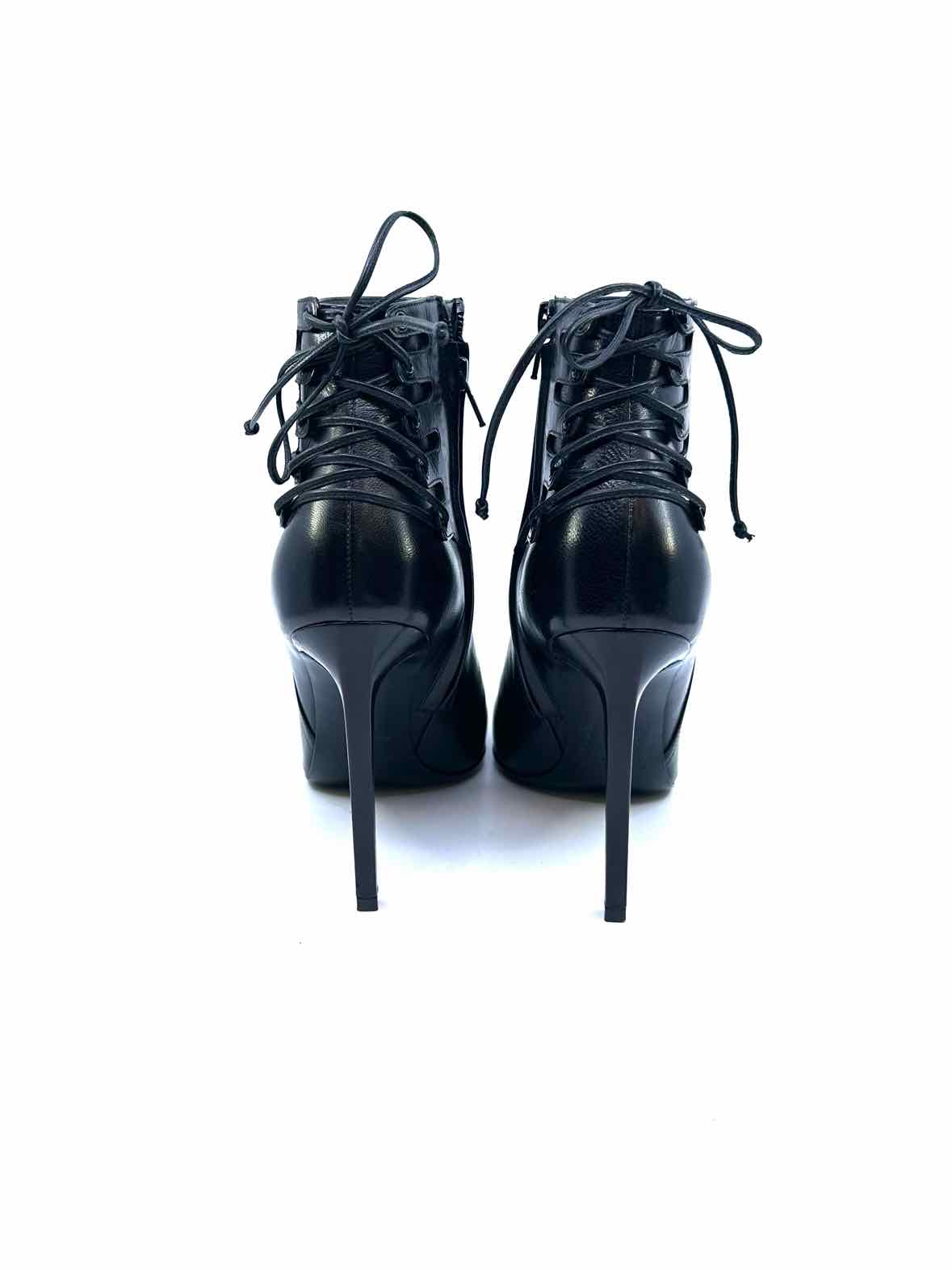 SAINT LAURENT Size 8.5 Black Leather Ankle Boot