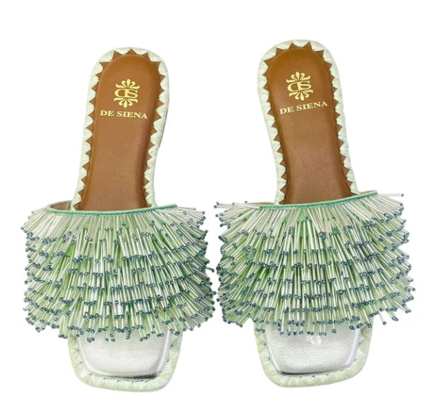 De Siena Leonie Green Flats