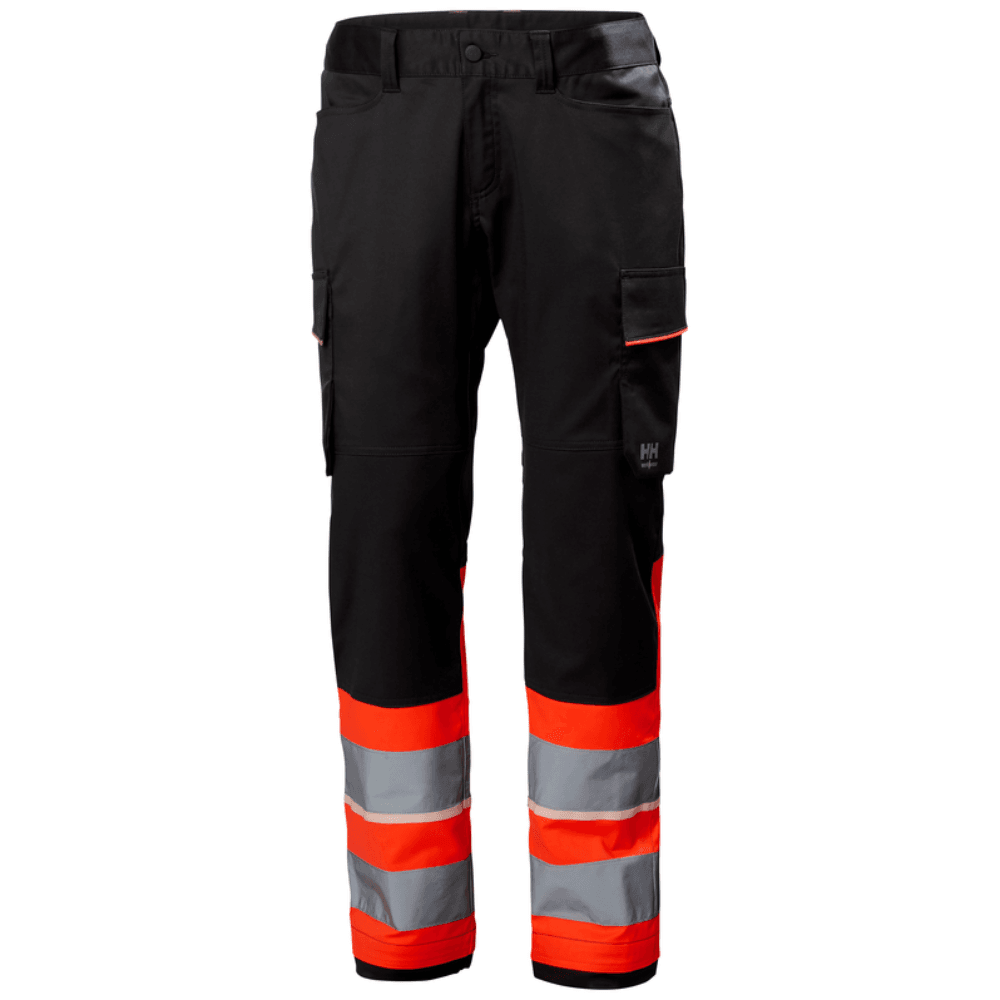Helly Hansen 77515 UC-ME Service Pants, Class 1 HI VIS RED/EBONY / C54 - 38" Waist - 33" Leg