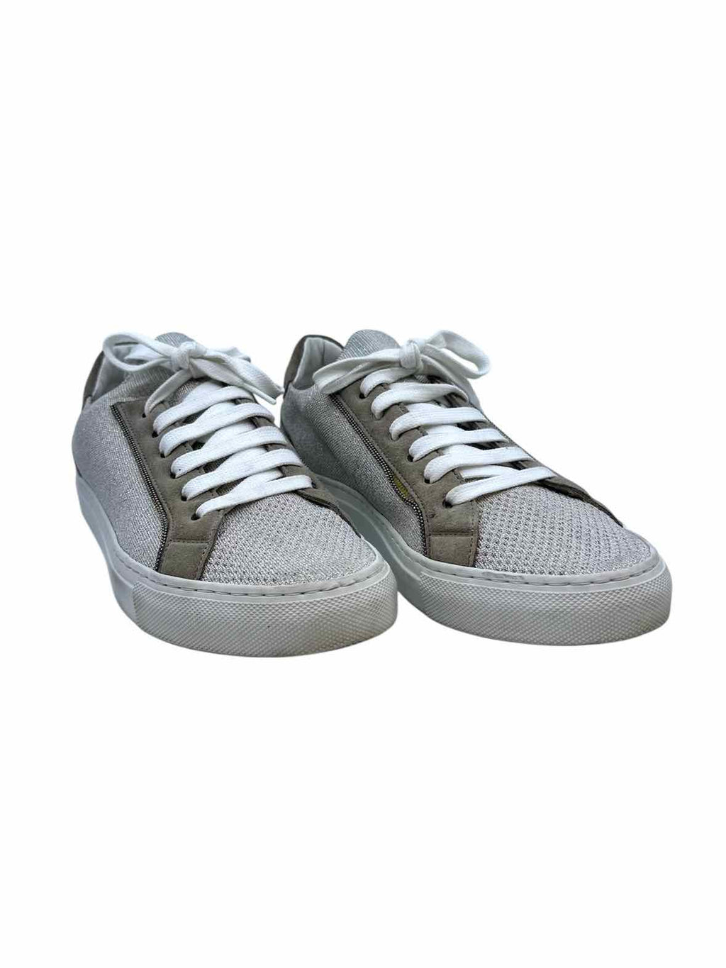 BRUNELLO CUCINELLI Size 8.5 Silver, Grey FlyKnit Shimmery Sneakers