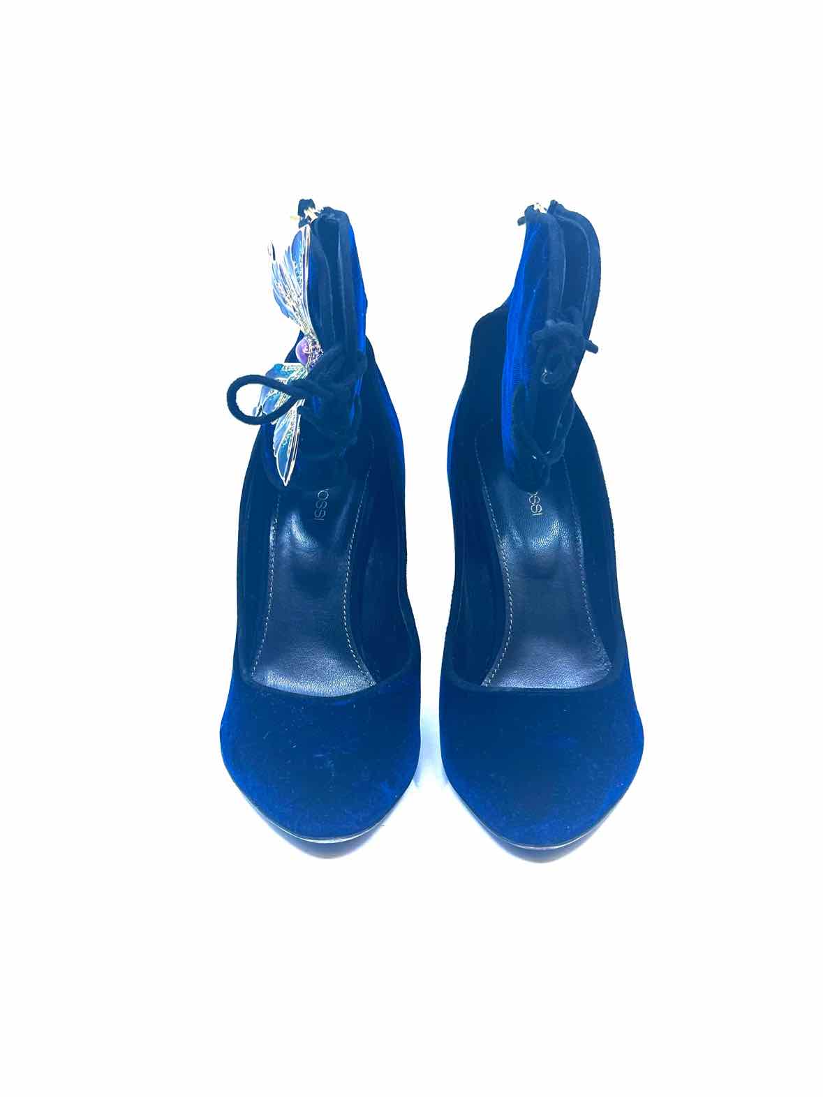 SERGIO ROSSI Size 9 Navy Velvet Pumps