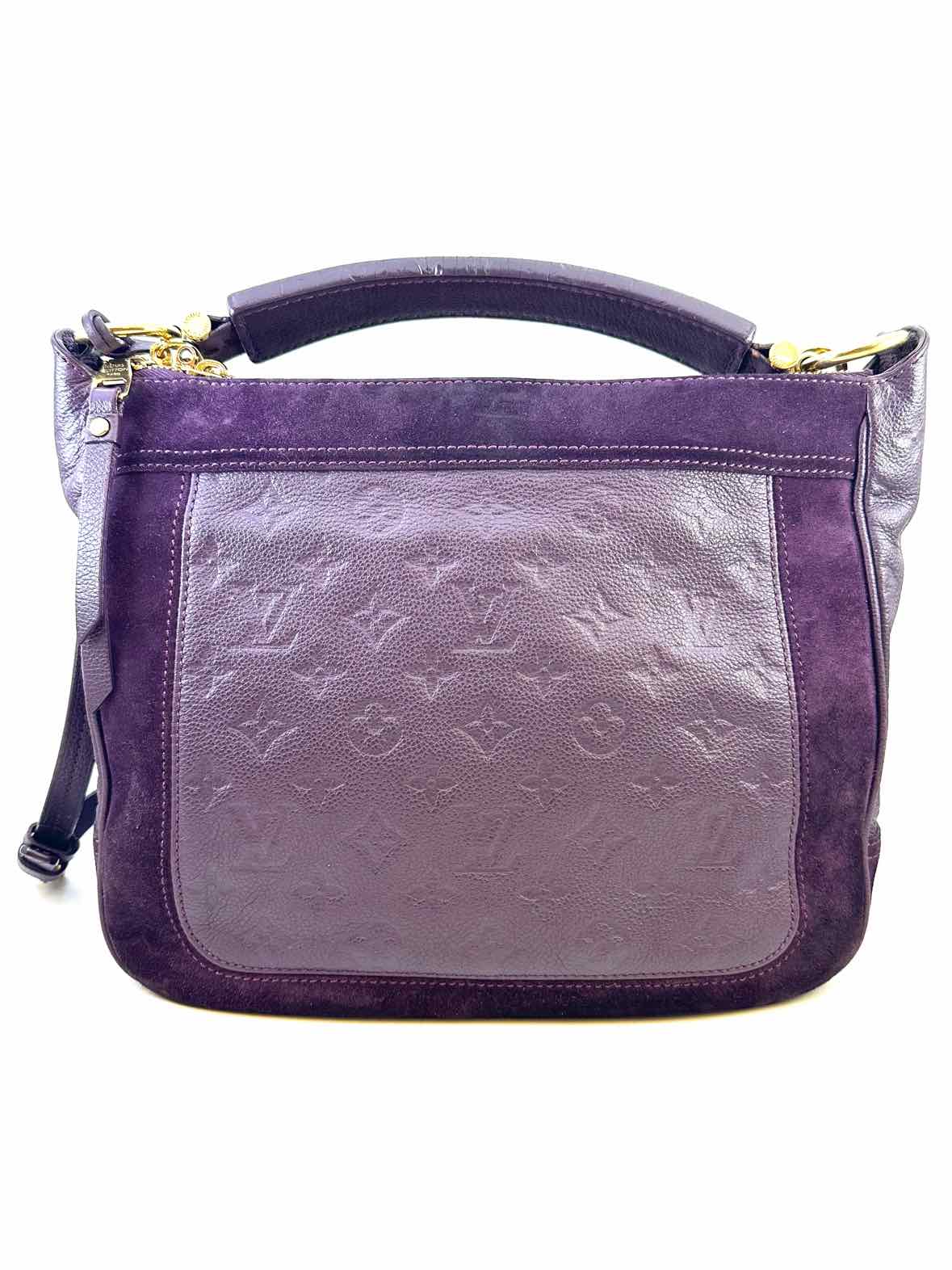 LOUIS VUITTON Audacieuse PM Eggplant Leather Suede Monogram Handbag