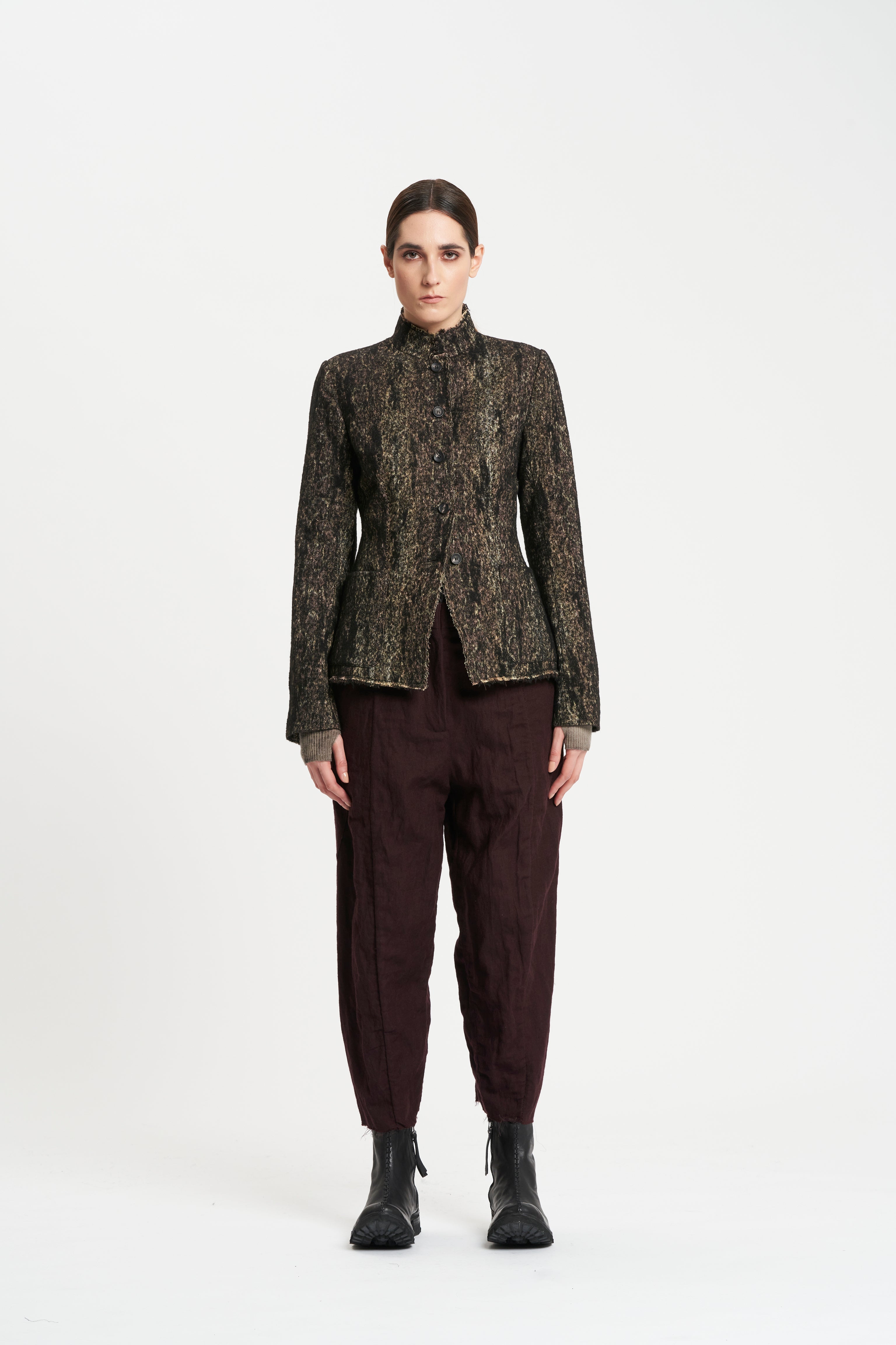 Masnada Painted Stand up collar jacket