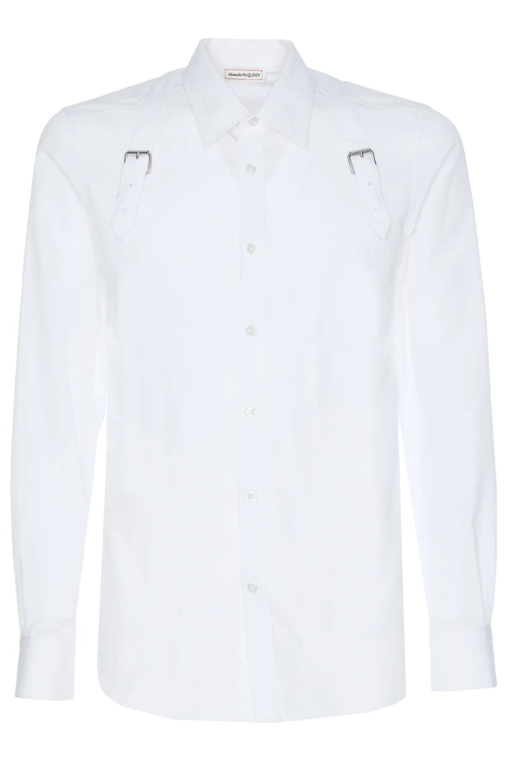 BUCKLE-DETAILED BUTTONED POPLIN SHIRT
