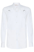 BUCKLE-DETAILED BUTTONED POPLIN SHIRT