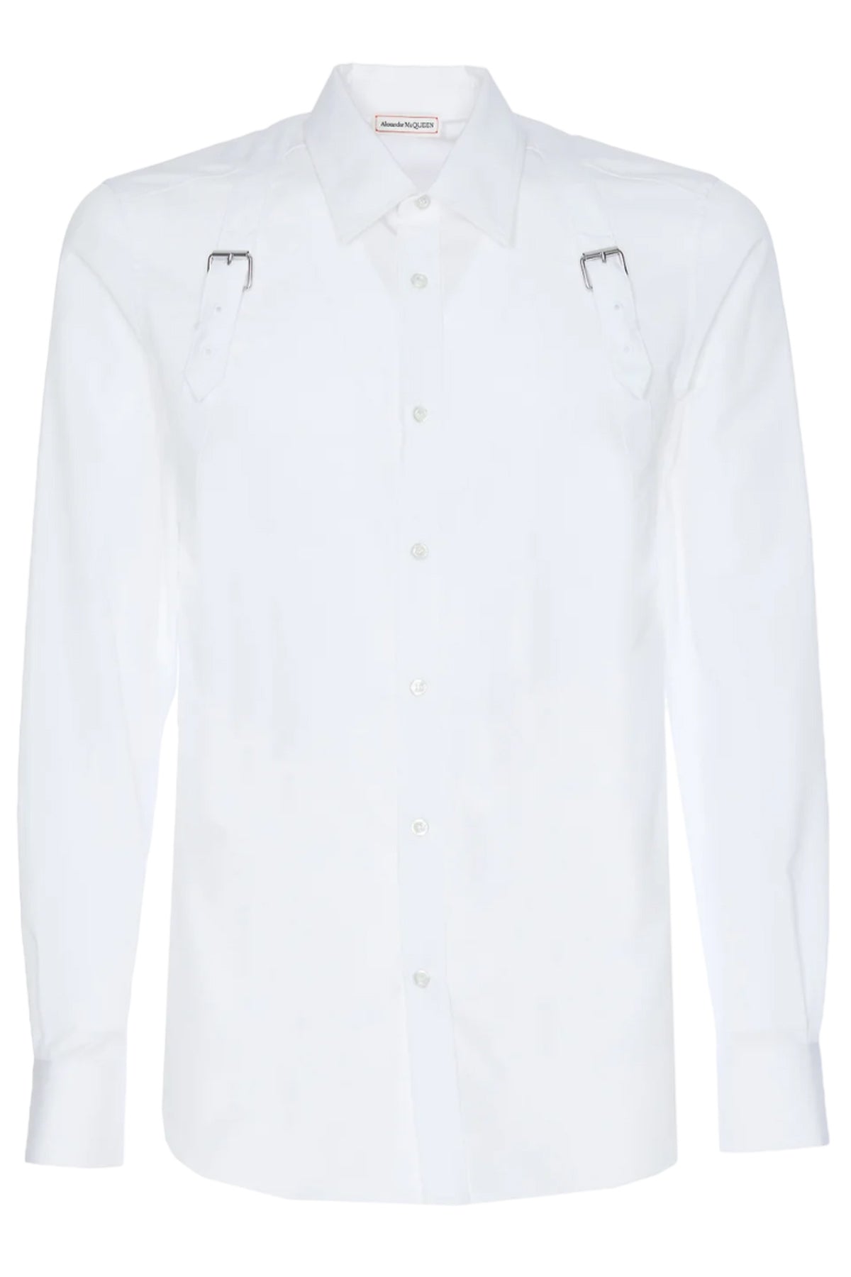 BUCKLE-DETAILED BUTTONED POPLIN SHIRT