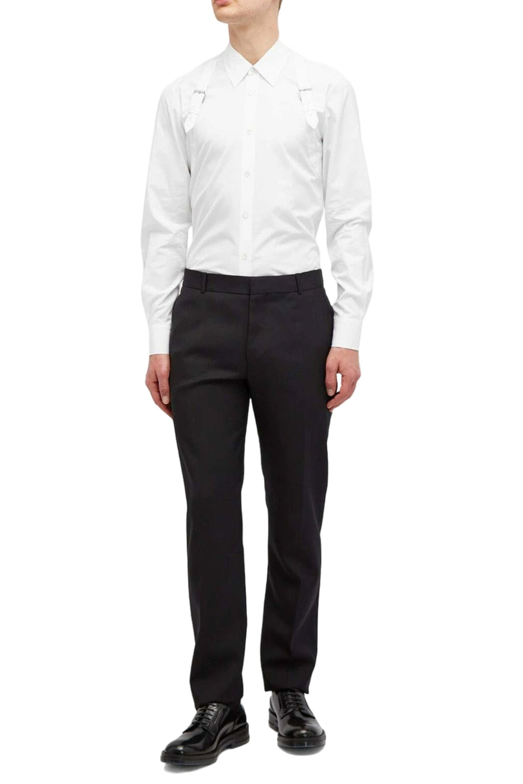BUCKLE-DETAILED BUTTONED POPLIN SHIRT