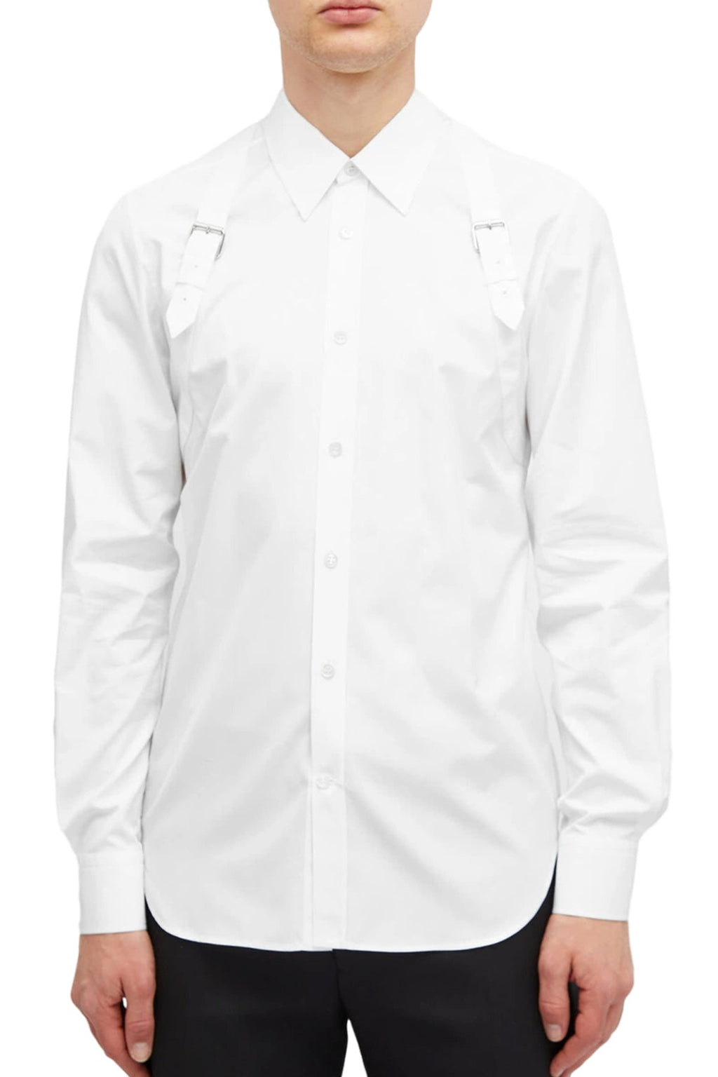 BUCKLE-DETAILED BUTTONED POPLIN SHIRT