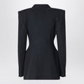 Grey double-breasted cashmere jacket