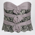 Grey/mauve/gold chiffon silk top