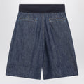 Denim bermuda shorts with oversized bow