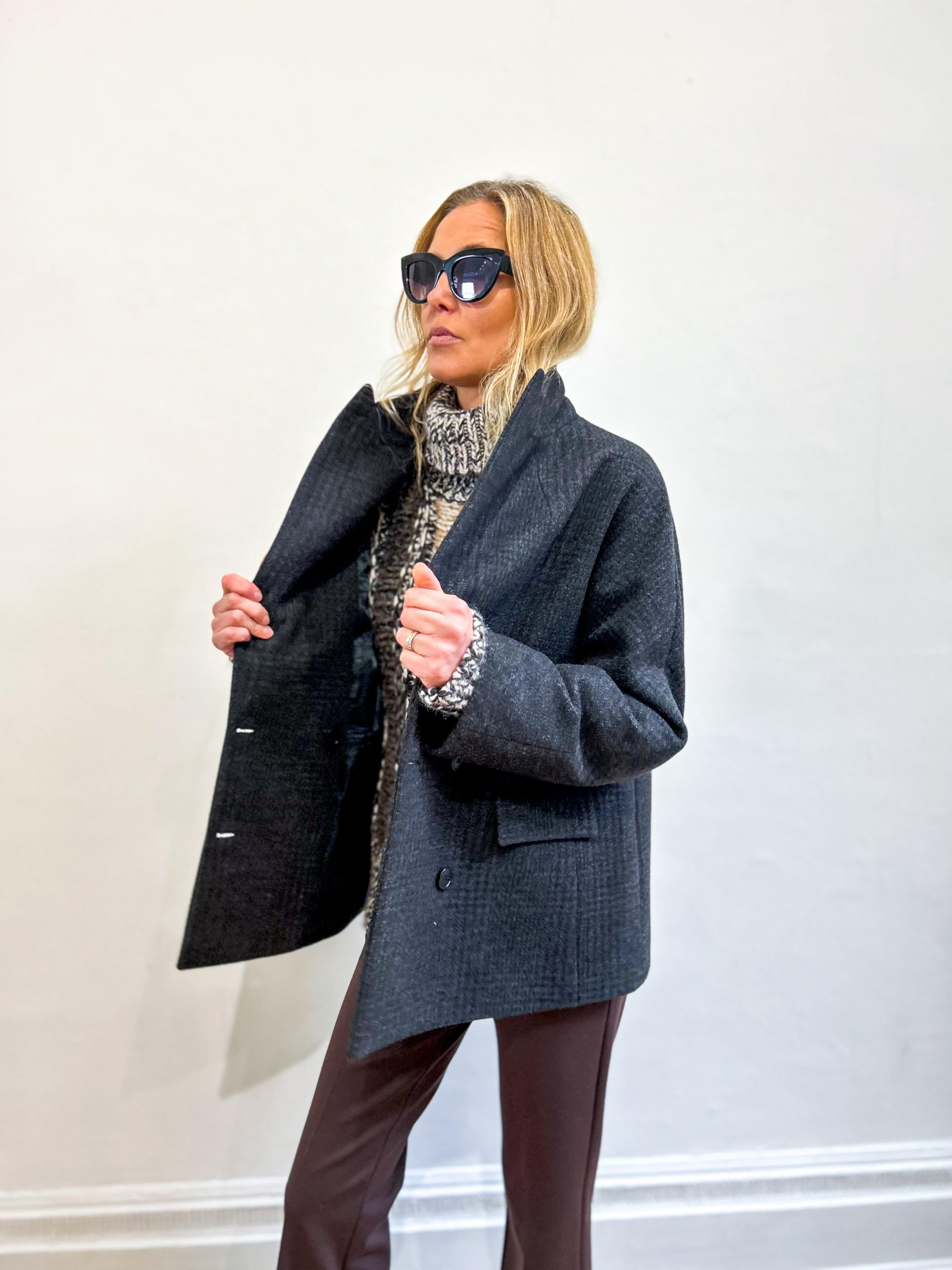 Square Peacoat Check